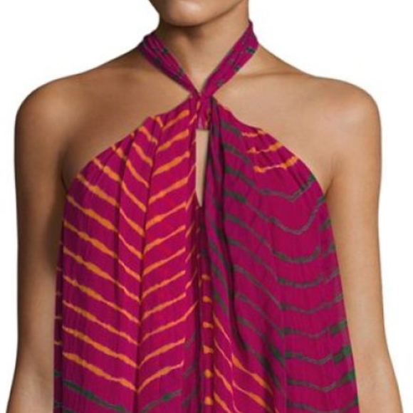 Polo Ralph Lauren Shibori Dyed Silk Halter Dress - Picture 3 of 8